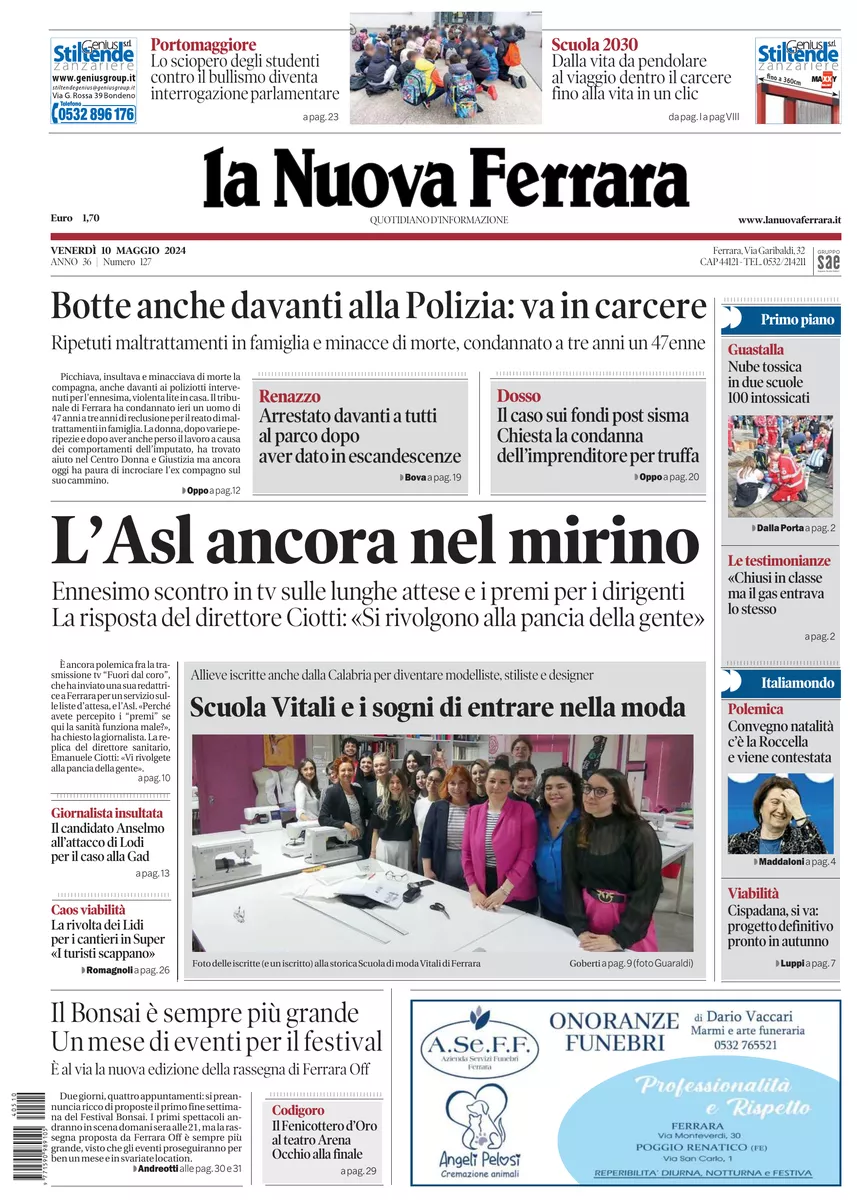 Prima-pagina-nuova ferrara-oggi-edizione-del-2024-05-10